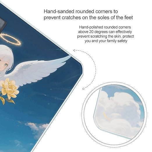 White Haired Angel Weight Scale Cute Bathroom Scale for Body Highly Accurate Digital Weighing Machine for People Compact LCD Display Scales with Sturdy Toughened Glass Scales