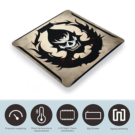 Devil Satan Scale for Body Weight Accurate Digital Bathroom Scale Toughened Glass High Precision Scales Smart Weight Scales with Large LCD Backlight Display Weighing Machine