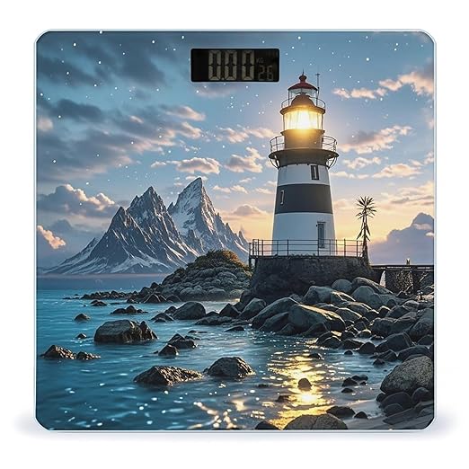 Lighthouse by The Sea Scale for Body Weight Digital Bathroom Scale Accurate Smart Weight Scales with Large Display Weighing Machine High Precision Scales