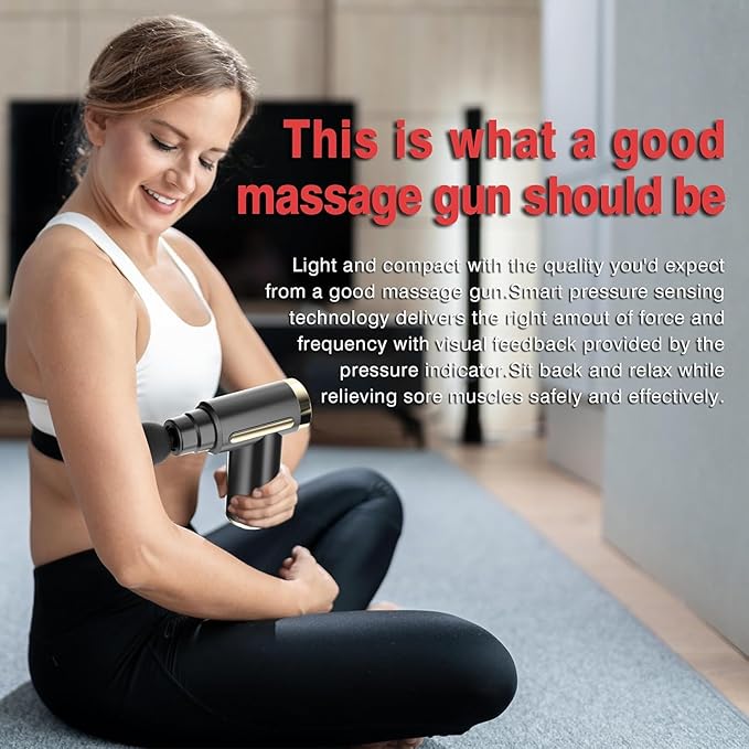 Massage Gun Deep Tissue for Athletes Percussion Muscle Massager with 12 Speed 4 Massage Gun Head for Back Neck Body