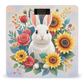 Watercolor Rabbit and Flowers Bathroom Scale for Body Weight Bathroom Weighing Scales with Back Lit LED Display Sturdy Tempered Glass Body Weight Bathroom Scale 400lb Weighing
