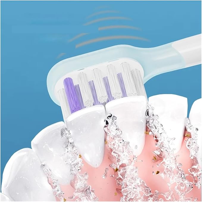 12 Pcs/Pack Compatible for Electric Toothbrush Head with Replacement Brush Heads(Whitening Blue)