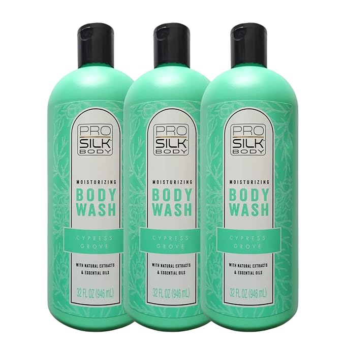 Body Wash Pro Silk Moisturizing Cypress Grove with Natural Extracts &amp Essential Oils 32 OZ (3-Pack)