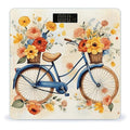 Flower Bicycle Bathroom Scale Rounded Smart Scale for Body Weight Automatic Power On/Off Weight Scales Accurate Bathroom Digital Scales for Pet Home Bedroom Kitchen