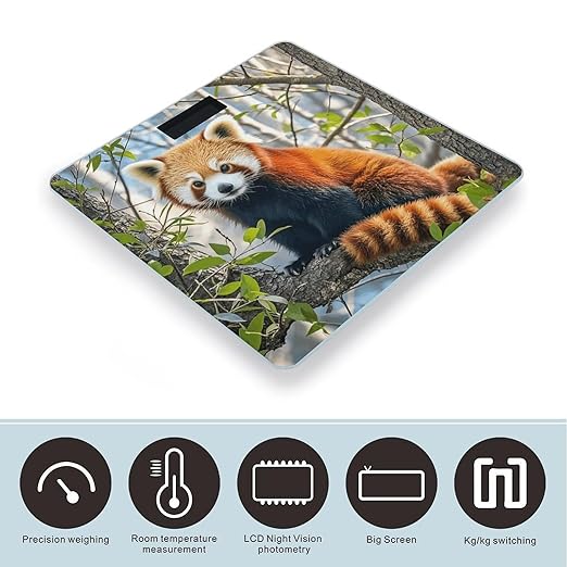 Little Red Panda Bathroom Scale for Body Weight Bathroom Digital Electronic Weighing Scale with Back Lit LED Display Sturdy Tempered Glass Weight Watchers Scales 400lb