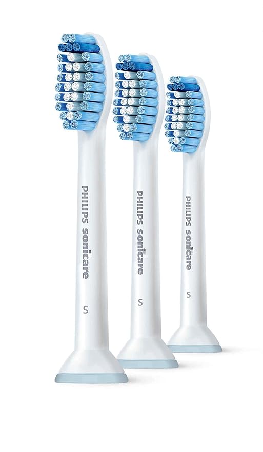 Philips Sonicare Genuine Sensitive Replacement Toothbrush Heads for Sensitive Teeth 3 Brush Heads White HX6053/64