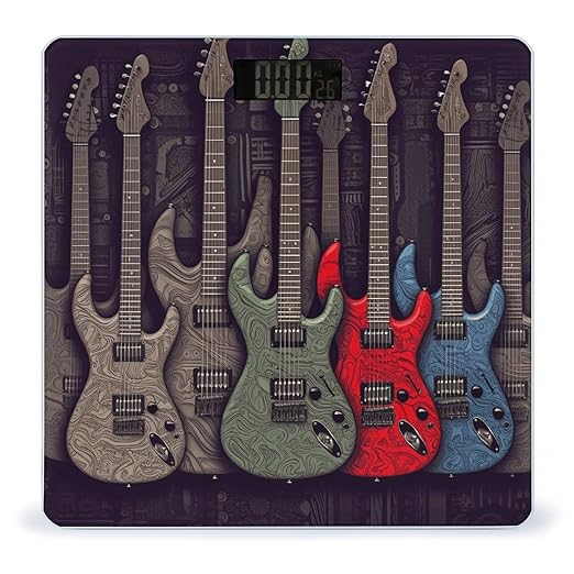 Guitar Pattern Smart Scale for Body Weight Accurate Bathroom Scale with LED Display Digital Weight Scales Weighing Machine High Precision Scales for Bath Home