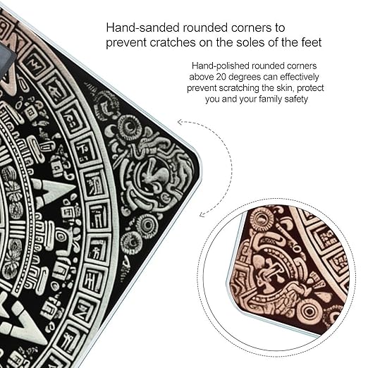 Mayan Calendar End of The World Weight Scale Large Bathroom Scales Digital Weight with Bright LED Display Non Slip Automatic Weighing Scale Fashion Weighing Machine for Body
