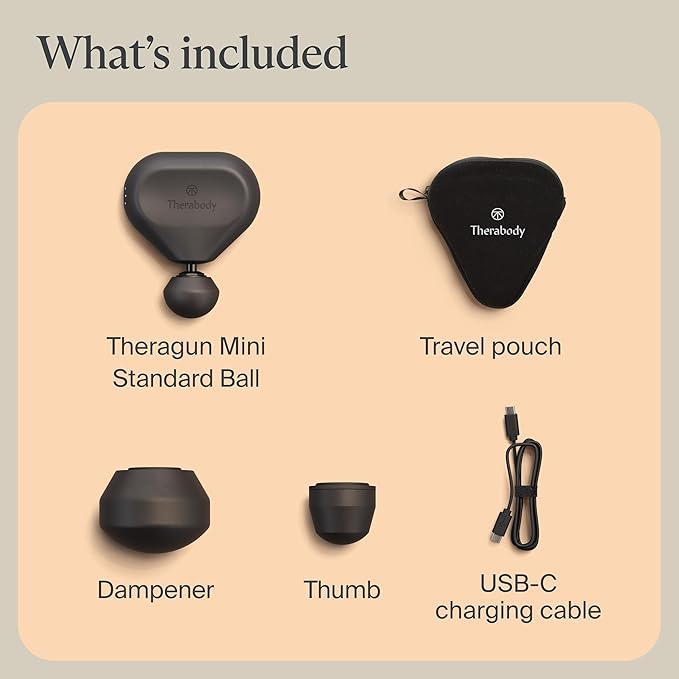 TheraGun Mini (3rd Generation) by Therabody – Ultra-Portable Massage Gun and Travel Essential for Fast Effective Pain and Tension Relief Anywhere (Black)