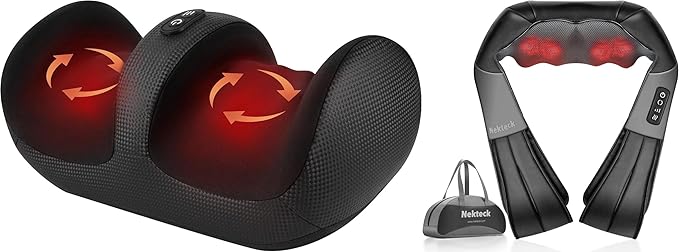 Nekteck Foot Massager with Heat Neck Massager for Pain Relief Deep Tissue