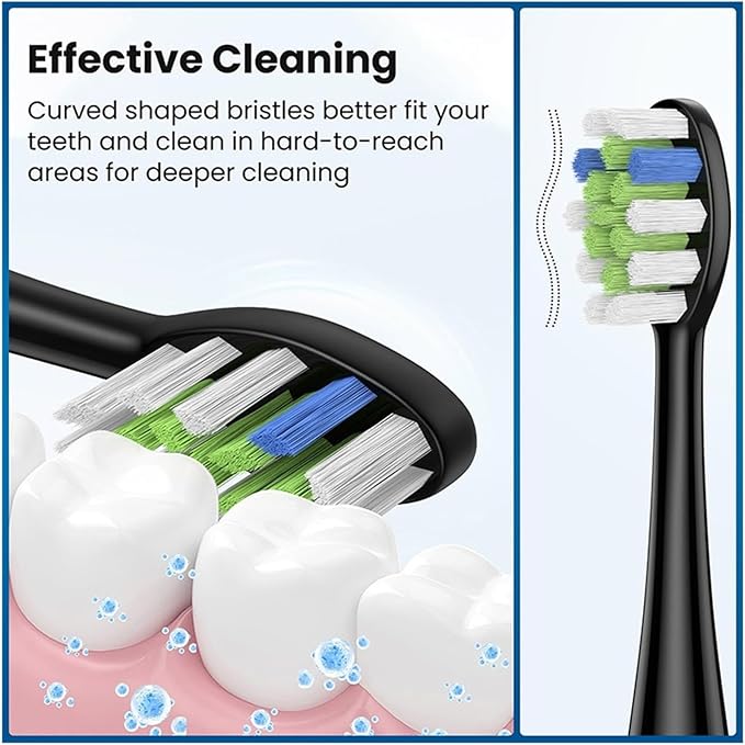 5 Pcs/10 Pcs Replacement Brush HeadsCompatible for AquaSonic Black Series Vibe Pro Duo Electric Toothbrush(10 pcs WT)