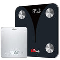 Smart Body Composition Scale &amp Smart Food Scale Combo Bluetooth Digital Bathroom Weight Scale with BMI Body Fat &amp Muscle + Nutrition Kitchen Scale for Calories &amp Macros