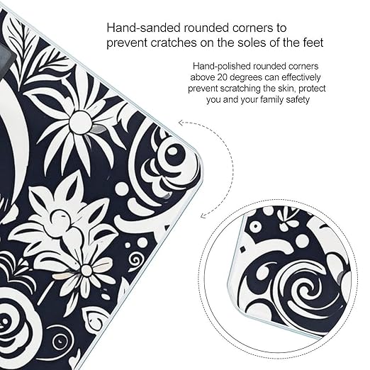 Ink Style Pattern Scale for Body Weight Digital Bathroom Scale Toughened Glass High Precision Scales for Body Weight with Large LCD Backlight Display Weight Scales