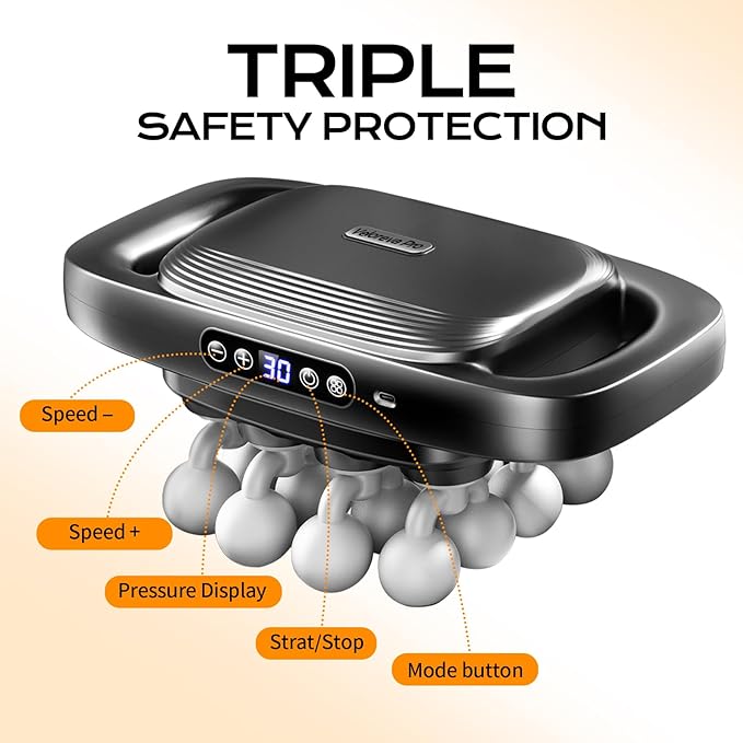 Massager.16 deep Tissue Massage Heads 30 Speed Settings.Effectively relieves ShoulderNeck and Back PainSuitable for Families and sedentary Office Workers. Suitable Mother's Day Gift.