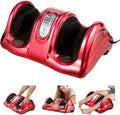 WELLHUT Foot Massager Machine Shiatsu Foot and Calf Massager for Ankle Calf Leg Arm Shiatsu Kneading Rolling Feet Massager Machine Gifts for Men and Women Red