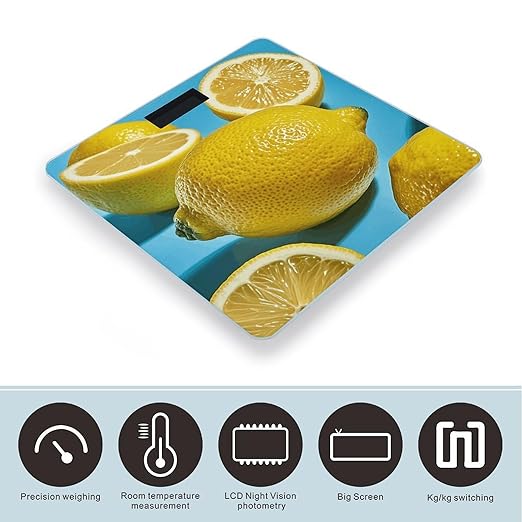 Lemon Scale for Body Weight Digital Bathroom Scale Toughened Glass High Precision Scales for Body Weight with Large LCD Backlight Display Weight Scales