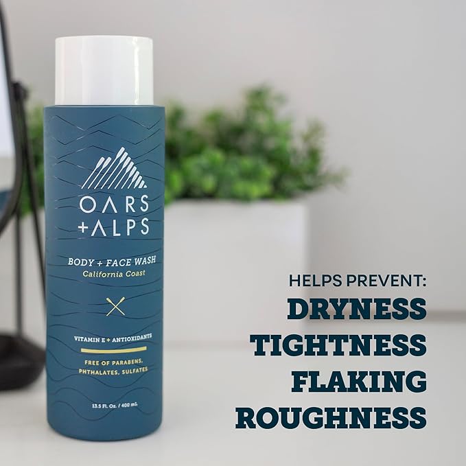 Oars + Alps Body Wash for Men Mens Body Wash &amp Face Cleanser with Vitamin E &amp Antioxidants Moisturizing Paraben &amp Sulfate Free Cleanser California Coast 3pk