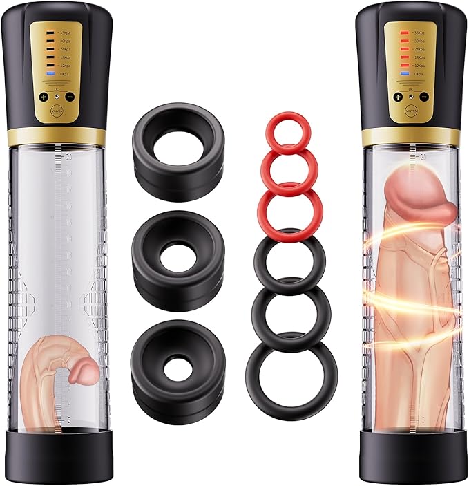 Penile Traction Device Condones 6X Suction &amp Pumping Training Device Bigger &amp Harder &amp Longer Y324* (Black3)