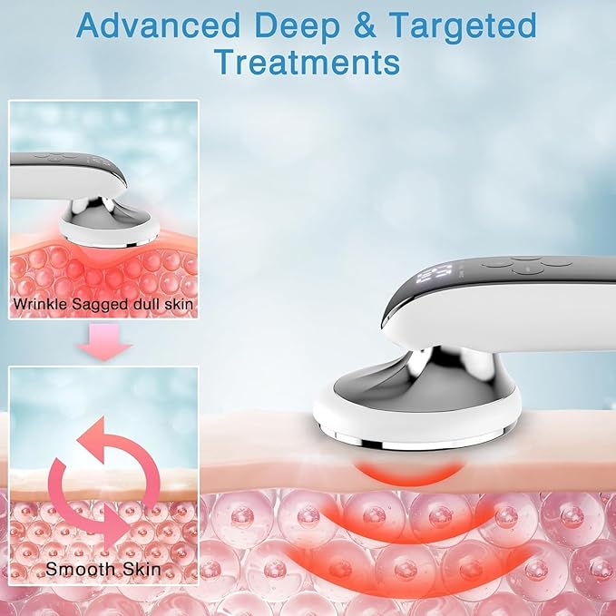 Cellulite Massager Tool Body Sculpting Machine 4 in 1 Body Sculpting Tool with Heating Skin TighteningCordless Electric Handle Massager Cellulite Remover for BellyWaistArmsLegsetc(White)