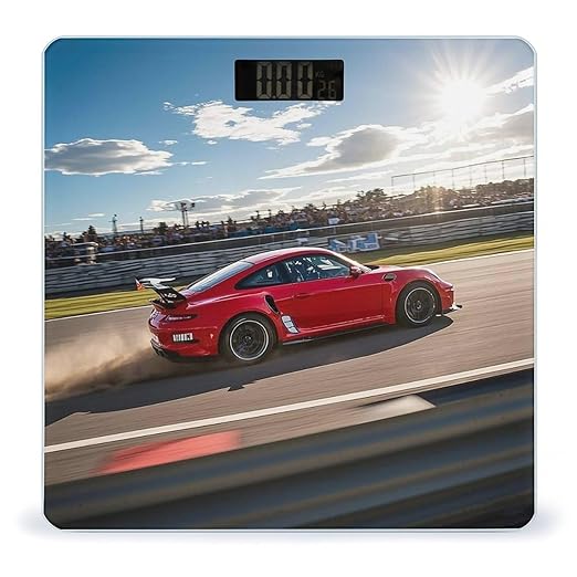 Digital Bathroom Scale for Body Weight Scale with Bright LCD Display High Accuracy Step-On Technology Auto On/Off Rapid Sports Car Digital Scales 400 Lbs /180kg