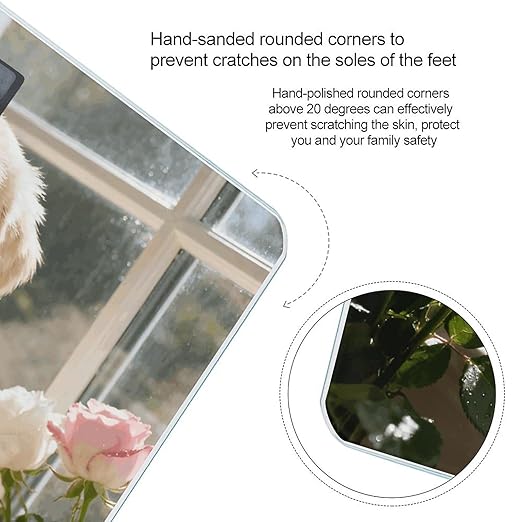 Sunny Windowsill Dog Scale for Body Weight Sturdy Tempered Glass Weighing Scales with LCD Display Accurate Digital Bathroom Scale Convenient Body Fat Smart Scales Easy Read
