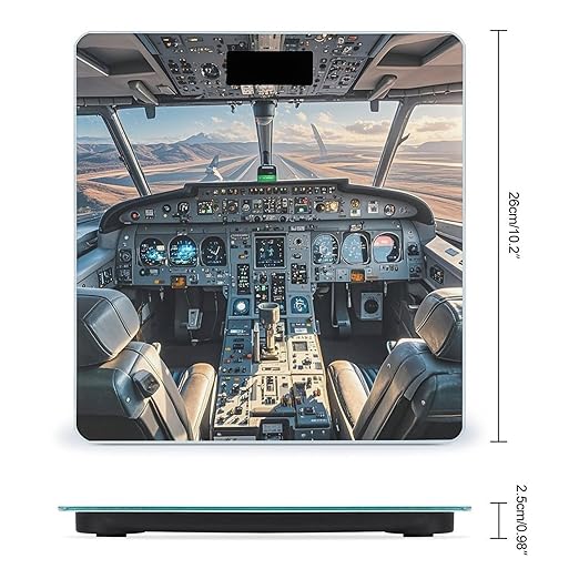 Airplane Cockpit Scale for Body Weight Smart Scales Digital Bathroom Scale High Precision Weighing Scales with Large Display Weighing Machine for People