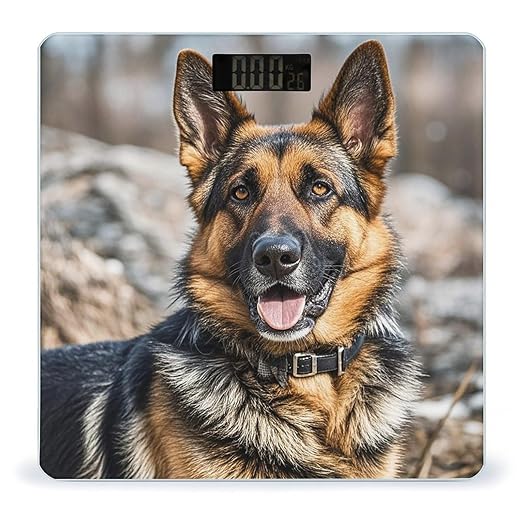 German Shepherd Dog Scale for Body Weight Highly Accurate Digital Bathroom Body Scale Digital Bathroom Scales for People Anti-Slip Large LCD Display Smart Scales