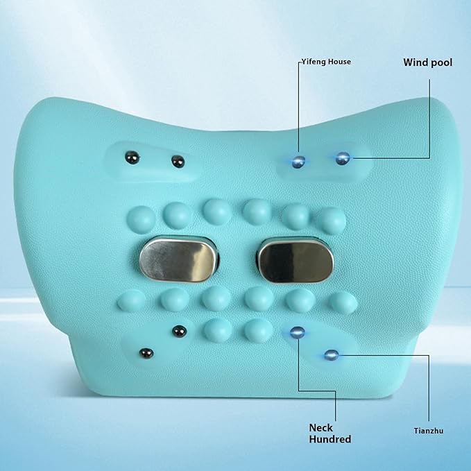Cordless Electric Traction Neck MassagerMulti-Purpose Neck Massager PillowDeep Tissue Neck Shoulder Pain Relief Relaxer Ergonomic Portable Heated Vibration Neck Stretcher Cervical Pillow