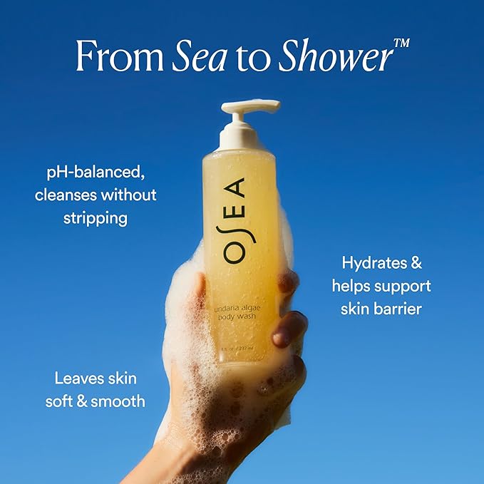 OSEA Undaria Algae™ Body Wash - pH Balanced - Hydrating &amp Moisturizing Citrus Scented Cleanser - Clean Vegan Non-Toxic Skincare - 8oz