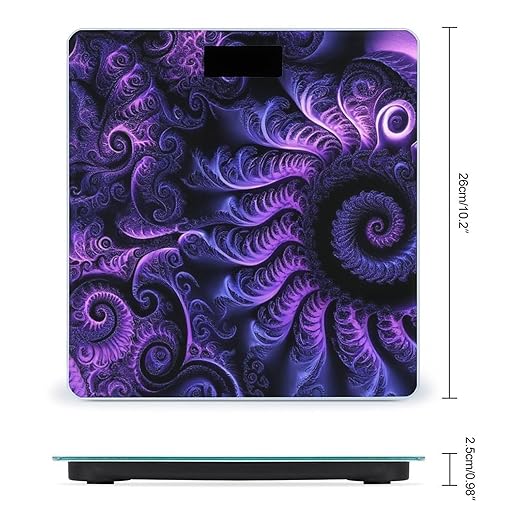 Digital Bathroom Weighing Scale Energy Saving Scale Smart Scale for Body Weight Trippy Abstract Purple Tie Dye