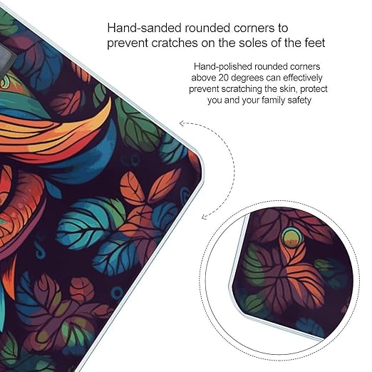Digital Bathroom Scale for Body Weight Scale with Bright LCD Display High Accuracy Step-On Technology Auto On/Off Color Owl Pattern Digital Scales 400 Lbs /180kg