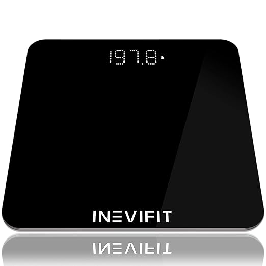 INEVIFIT Bathroom Scale Highly Accurate Digital Bathroom Body Scale Measures Weight up to 400 lbs. Includes Batteries