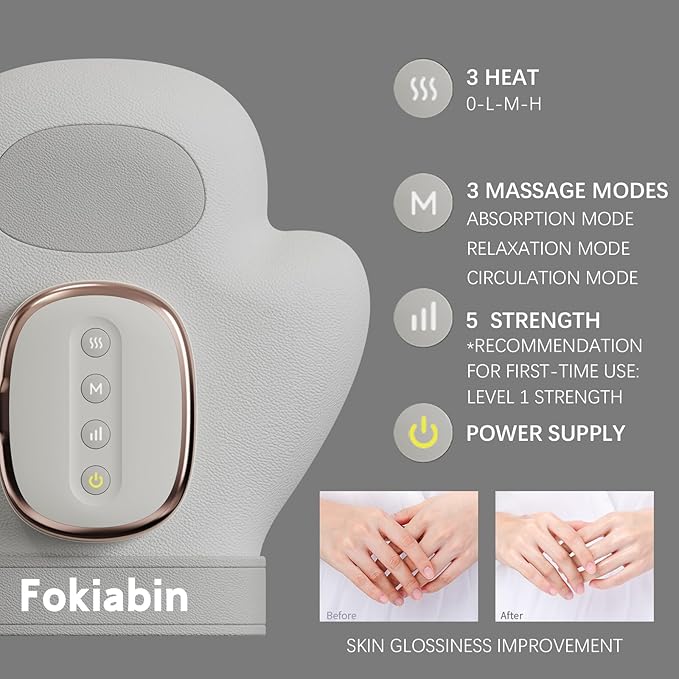 Electric Hand Massager with Heat and Compression 6 Modes Electric Massager for Comfort Battery-Powered Rechargeable Portable Office Trave Use 60ml Aloe Lotion &amp Compression Gloves