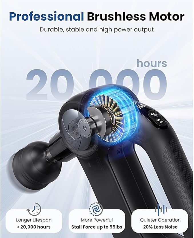 BOB AND BRAD D5 Pro Massage Gun with 13mm Amplitude FSA-HSA Eligible Professional Deep Tissue Percussion Massage Gun Ergonomic D-Handle for Effortless Muscle Pain Relief Adapter Included