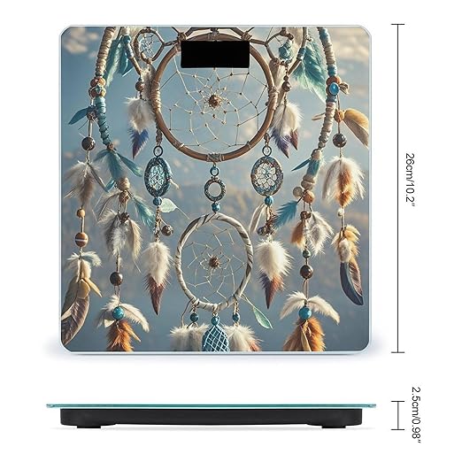 Native American Dream Catcher Scale for Body Weight Highly Accurate Digital Bathroom Body Scale Digital Bathroom Scales for People Anti-Slip Large LCD Display Smart Scales
