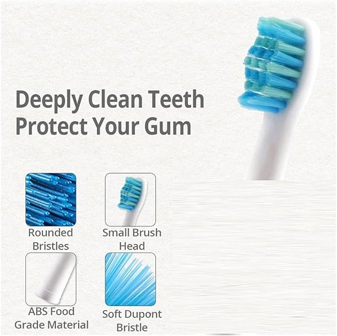 10pcs Electric Replacement Brush Heads Sonic Toothbrush Hygiene Care 899 Set Compatible for Seago SG910 SG507 SG958 SG515 SG949 SG575(10 Black Heads)