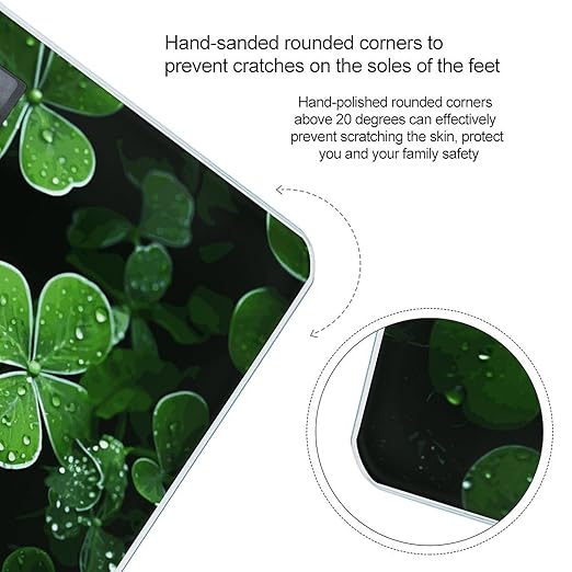 St Patricks Day Leaves Bathroom Scale for Body Weight Bathroom Weighing Scale with Backlit LCD Display Highly Accurate Measures Weight Up to 180kg