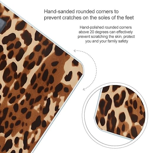 Bronze Brown Animal Print Scale for Body Weight Highly Accurate Digital Bathroom Scale Sturdy Tempered Glass Weighing Scales with LCD Display Fashion Body Fat Smart Scales 400lb