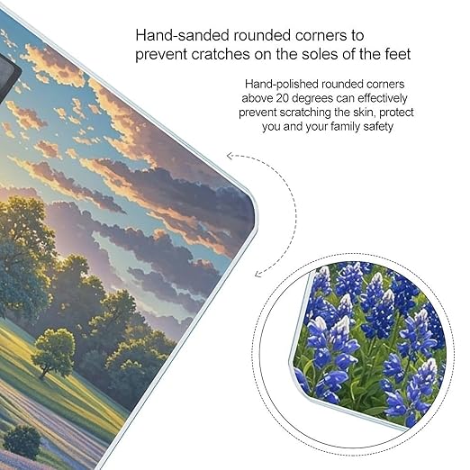 Texas Bluebonnets Scenery Scale for Body Weight Highly Accurate Digital Bathroom Body Scale Digital Bathroom Scales for People Anti-Slip Large LCD Display Smart Scales