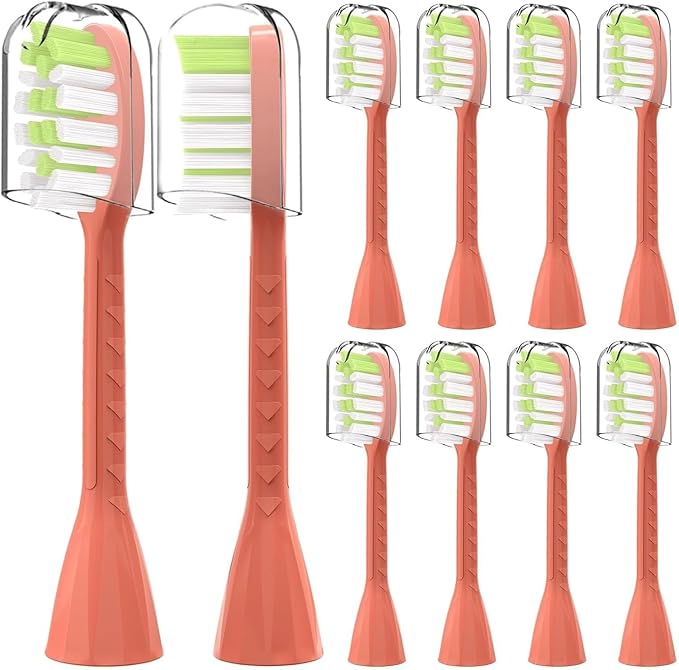 10Pack Toothbrush Replacement HeadsCompatible for Philips One Series Sonicare Rechargeable HY1200/06 BD1003/AZ(Orange Red)