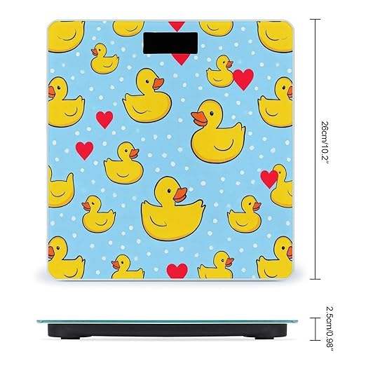Digital Bathroom Weighing Scale Energy Saving Scale Smart Scale for Body Weight Pink Heart Polka Dots Blue Yellow Rubber Ducks