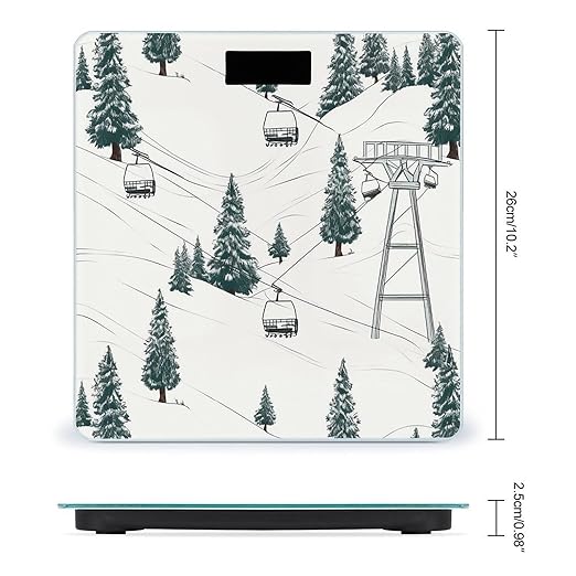 Ski Lift with Fir Tree Scale for Body Weight Digital Bathroom Scale Accurate Smart Weight Scales with Large Display Weighing Machine High Precision Scales
