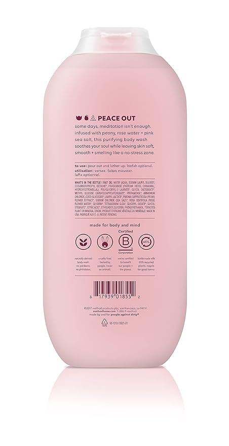 Method Body Wash Pure Peace Paraben and Phthalate Free 18 oz (Pack of 3)Detoxifying