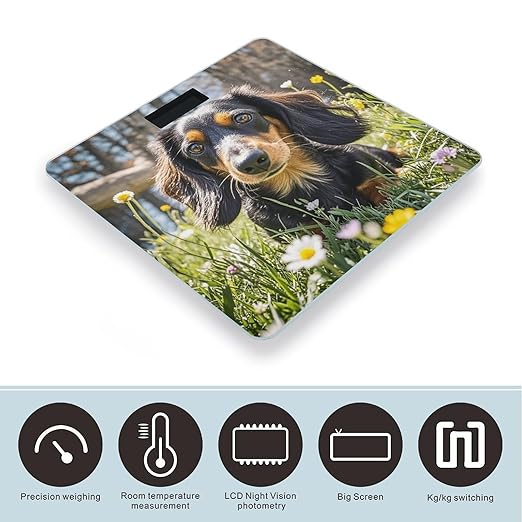 Cute Dachshund Scale for Body Weight Smart Scales Digital Bathroom Scale High Precision Weighing Scales with Large Display Weighing Machine for People