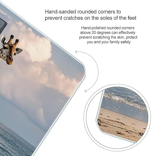 Giraffe on The Beach Scale for Body Weight Digital Bathroom Scale Accurate Smart Weight Scales with Large Display Weighing Machine High Precision Scales