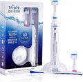 Triple Bristle Original Sonic Toothbrush | Rechargeable 31000 VPM Tooth Brush | Patented 3 Head Design | Angled Bristles Clean Each Tooth | Dentist Created &amp Approved Original