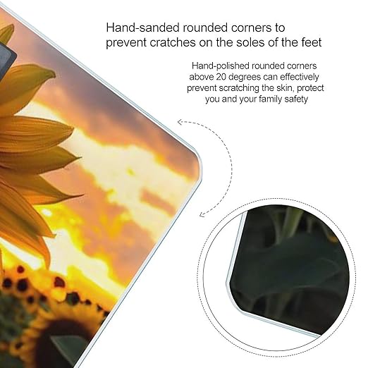 Farm Sunflower Scale for Body Weight High Precision Digital Weight Scales with LCD Display Anti-Slip Sturdy Slim Tempered Glass Bathroom Scale for Home Use