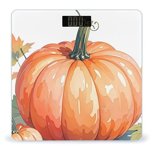 Fall Watercolor Pumpkins Smart Scale for Body Weight Accurate Bathroom Scale with LED Display Digital Weight Scales Weighing Machine High Precision Scales for Bath Home