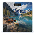 Moraine Lake Canoes Scale for Body Weight Anti-Slip Tempered Glass Digital Bathroom Scales Clear LCD Display Weighing Scale Safe Rounded Corners Smart Scales
