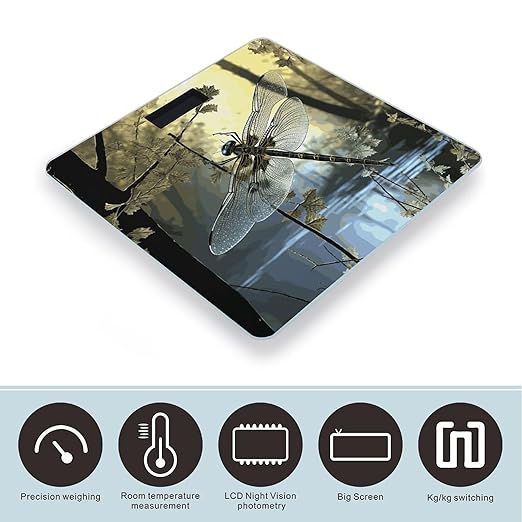 Dragonflies Scale for Body Weight Digital Bathroom Scale Accurate Smart Weight Scales with Large Display Weighing Machine High Precision Scales